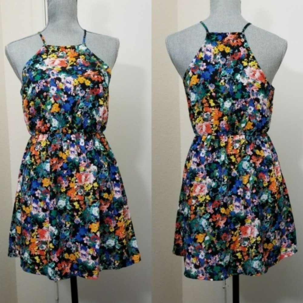 Forever 21 high neck floral dress Small - Picture 1 of 5